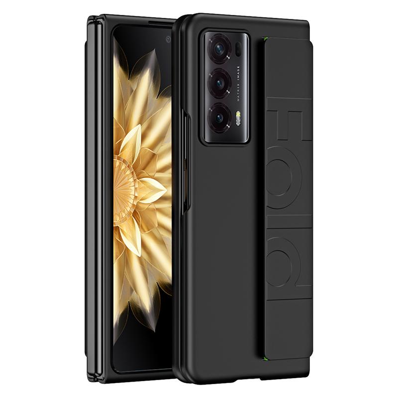 

Stretchable Wristband Series For Honor Magic V2 5G Rubberized Phone Case Protective Hard PC Back Cover Black