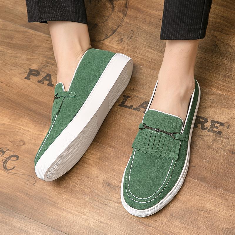 Suede Brown Men's Loafers Comfortable Slip-On Casual Shoes Men High Quality Flat Social Shoe Male Moccasin Shoes zapatos hombre