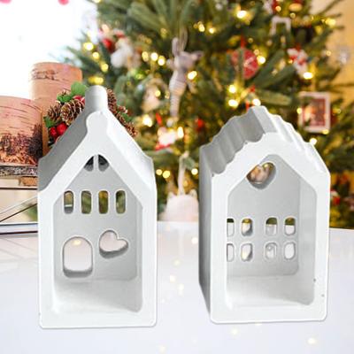 Stampo in silicone per la fabbricazione di candele Stampi per mini case in gesso per le vacanze