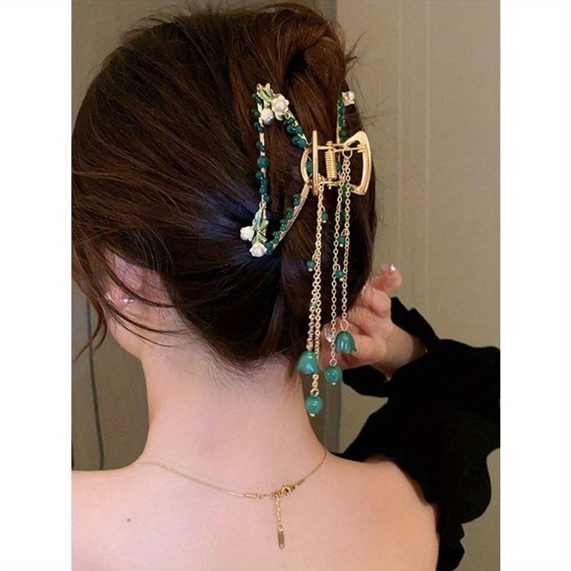 

Flower Decor Hair Claw Elegant Perfect Gift for Friends for Daily Use Tiaras St. Patrick s Day Claw Clips Hair Clips Hair Jaw Clip Hair Clamps one-size зелёный