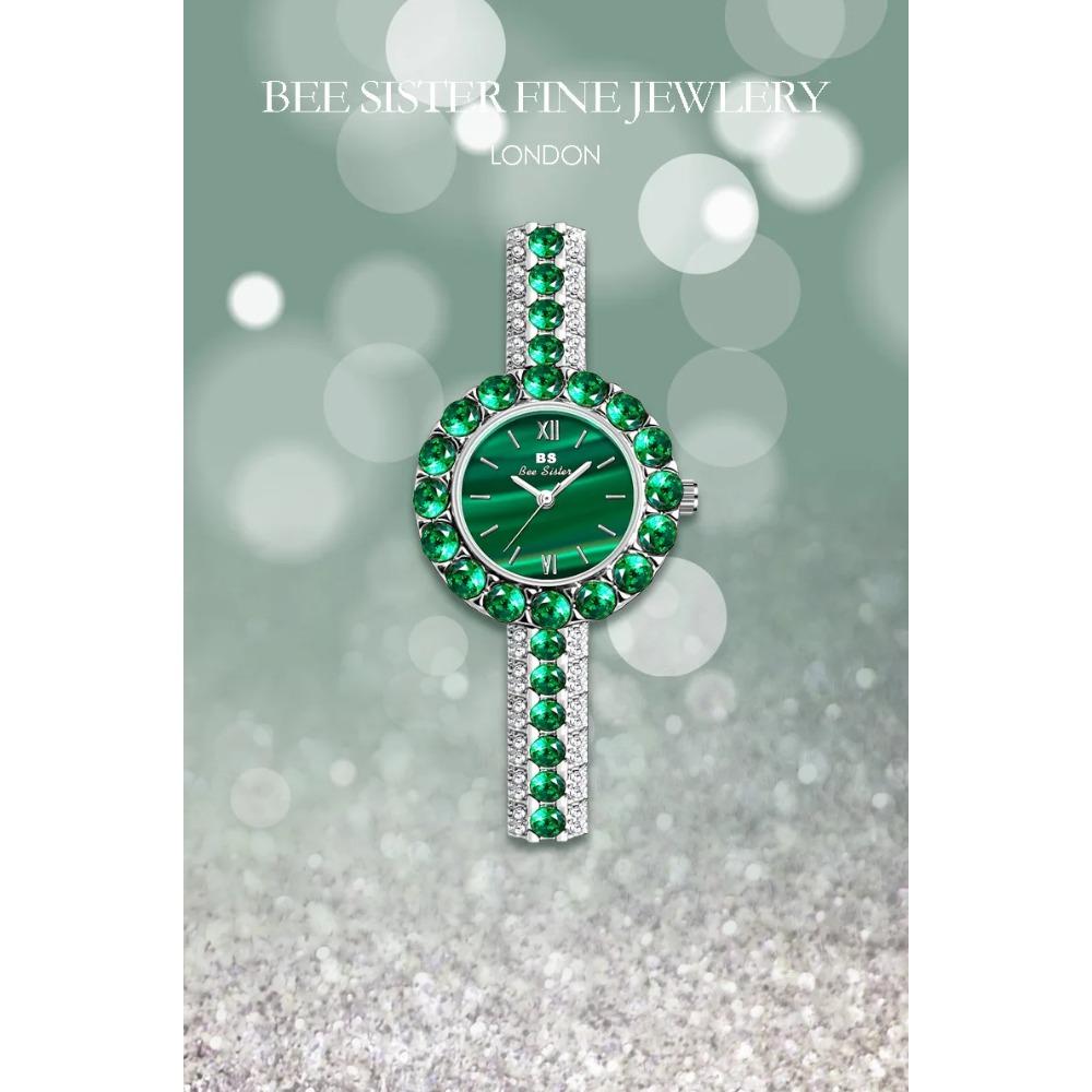 UTHAI Reloj Nuevo para Mujer Impermeable Temperamento Lujo Ligero Retro Pulsera de Malaquita Femenina Reloj de Moda para Señoras Relojes Regalo