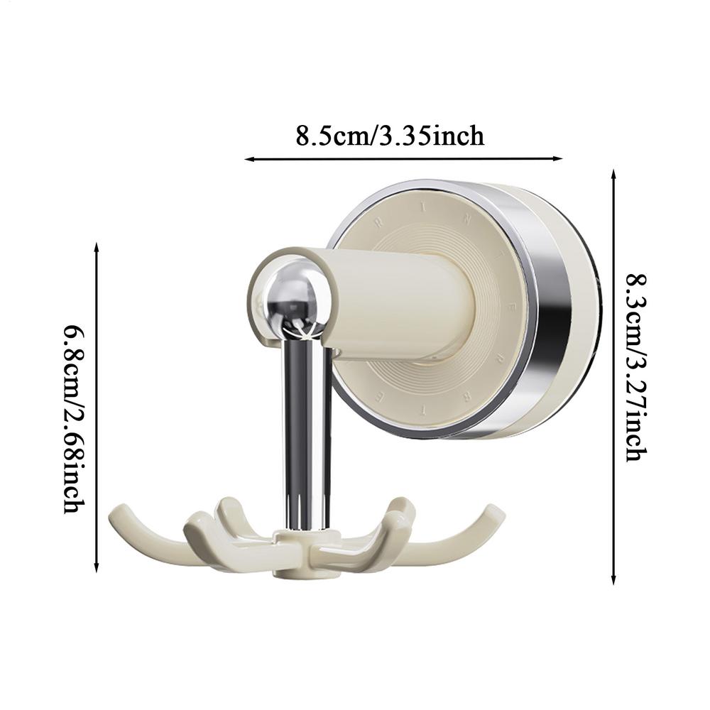 

Rotating Kitchen Utensil Hooks Rack 360 Degree Rotation Adhesive Space-Saving Suction Cup Hanger Organizer for Home