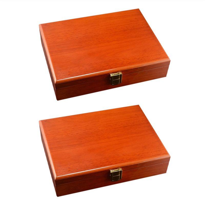 

ABJI-2X Glass Cufflinks Box For Men Painted Wooden Collection Display Box Storage 20-30Pairs Capacity Rings Jewelry Box