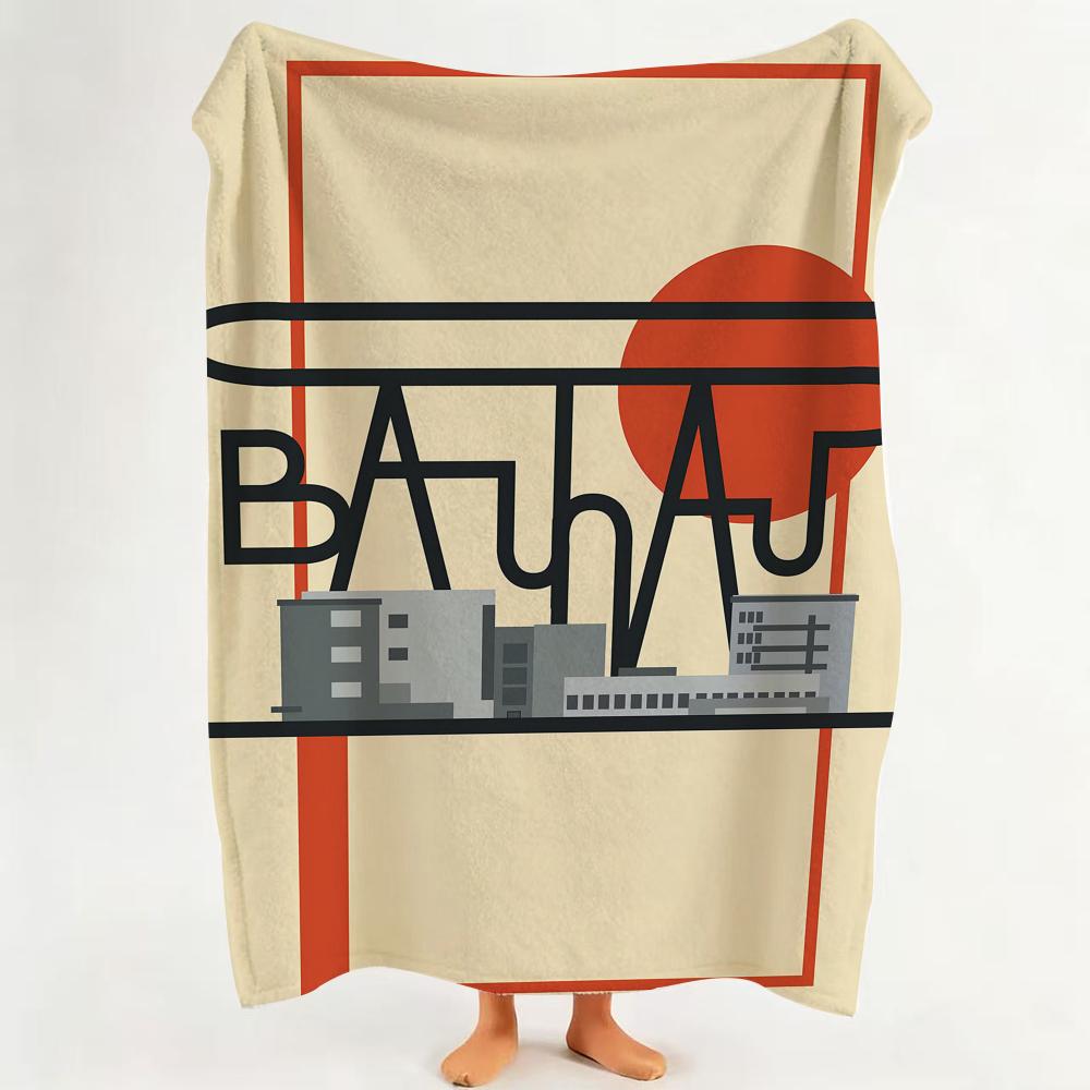 Coperta in Flanella Stile Bauhaus Adatta per Divano Soggiorno Camera da Letto