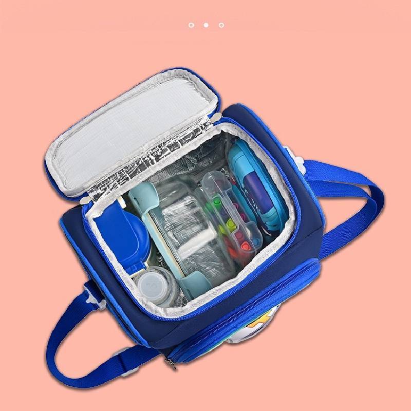 Oxford Cloth Kids Lunch Bag With Waterproof Insulation For School And Work