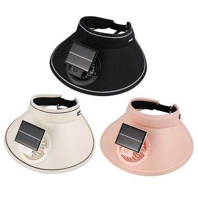 Fashion Breathable Sunscreen Fan Hat Sun Protection Empty Top Sun Visor Hat Anti-UV Solar /USB Charging Cooling Fan Hat Women