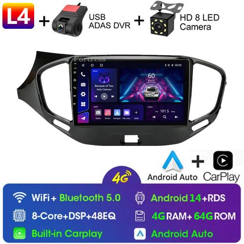 2 Din Android 12 Car Radio Multimedia Video Player For LADA Vesta Cross Sport 2015-2019 GPS 4G WIFI Stereo Carplay Auto QLED RDS