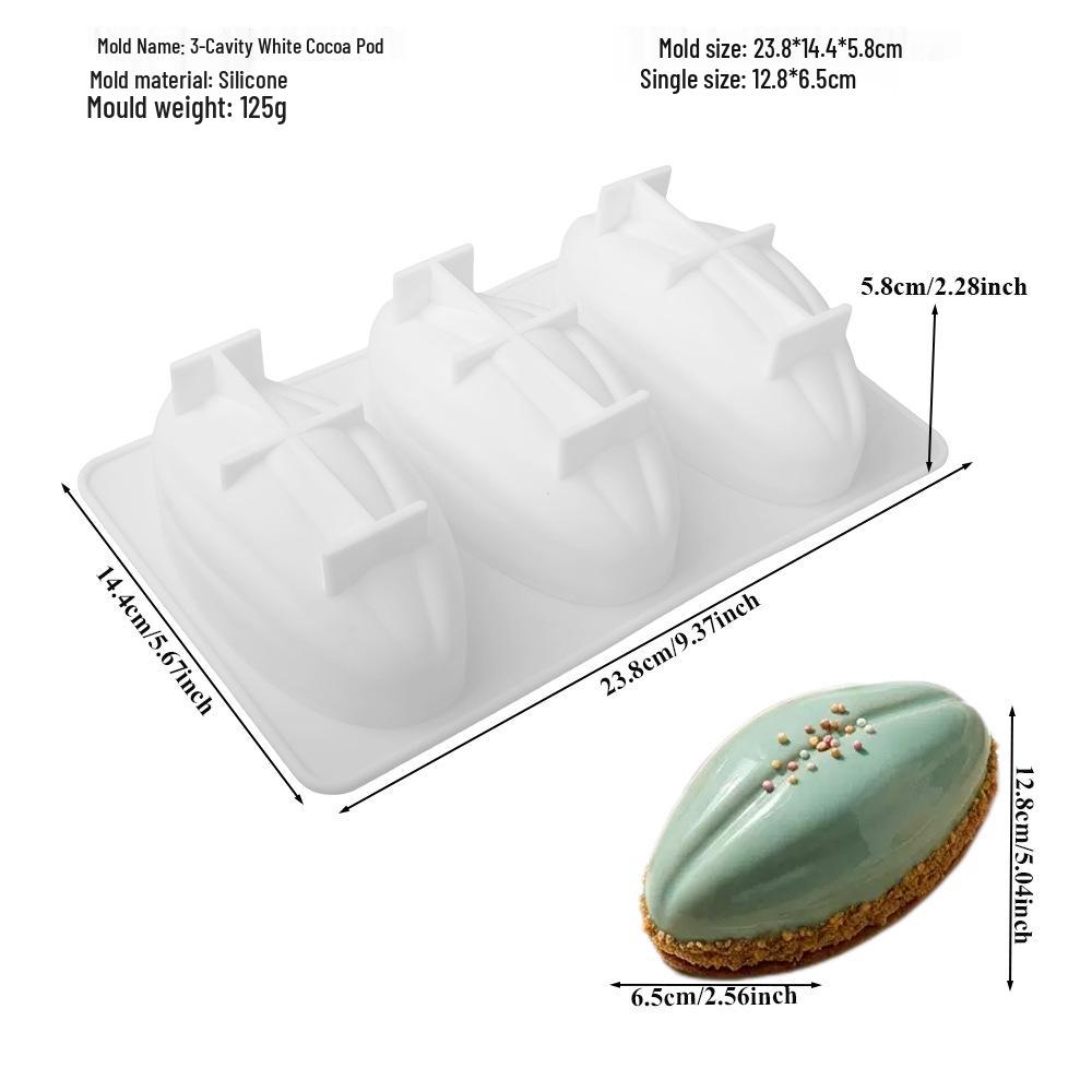 Cacao Fruit Mousse 6-Cavity Silicone Cake Mold for French Desserts