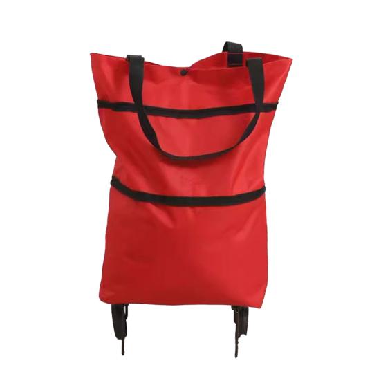 Foldable Shopping Bag with Wheels Large Capacity Waterproof Foldable Design Multipurpose Grocery Shopping Cart