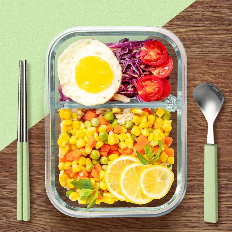 Aiyiyaoxuan Borosilicate Glass 2-Piece Lunch Box Set