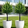 Fake Plants Outdoor Artificial Shrubs Plastic Greenery Leaves Bushes with Ground Stake for Patio Lawn Home Garden Office Decor