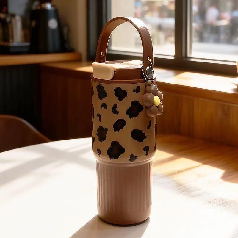 New Bingba Cup 111 Stainless Steel Thermos Cup High Value Women's Portable Straw Cup Large Capacity Car Coffee Cup
