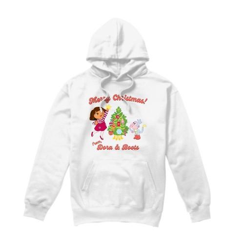 Dora the Explorer Men's Happy Holidays Dora & Boots Hoodie