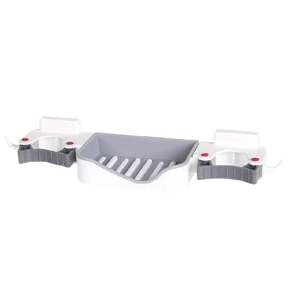 3 In1 Mop Soap Holder Household Mop Clip Wall Mount Hook Bathroom Drain Rack Soap Holder Broom Card Holder for Kitchen