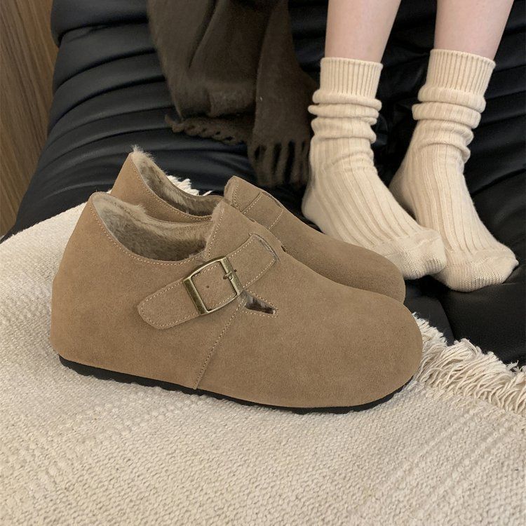 One Pedal Retro Boken Single Shoes 5cm Boken Shoes Women's 2025 Autumn New Thick-soled Heightening Doudou Loafers
