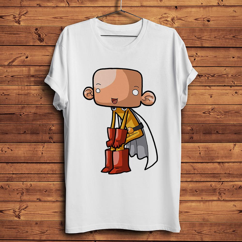 T-shirt humoristique One Punch Hero pour homme, blanc, décontracté, à manches courtes, unisexe, streetwear, manga