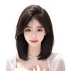 Fluffy Real Hair Bangs Wig for Women: Covers Gray Hair, Lightweight with Seamless Sideburns for Added Volume