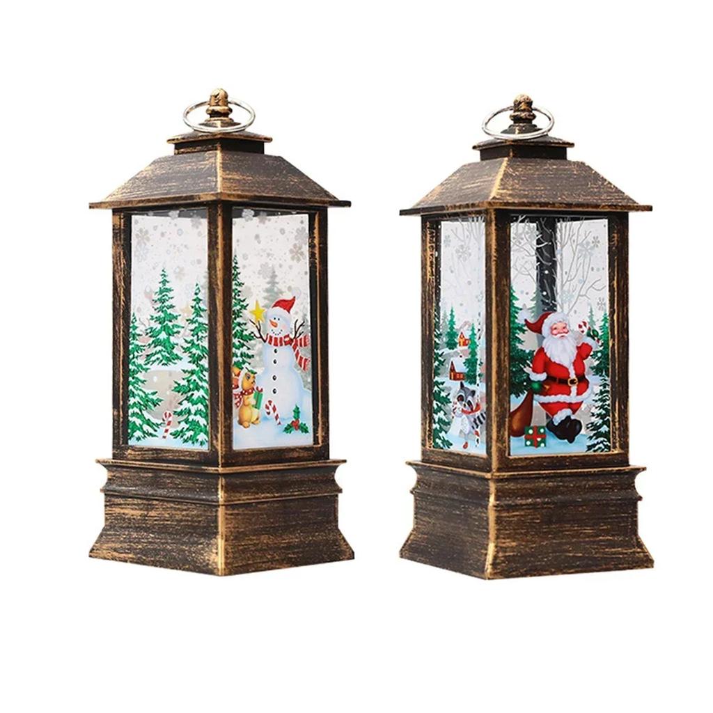 Christmas Santa Lantern Wind Lights Merry Christmas Decoration for Home Natal Navidad 2025 Xmas  Ornaments Gifts New Year 2025