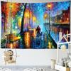 Regalo di San Valentino Arazzo Pittura a olio Van Gogh Vista notturna Appeso a parete Amore romantico Coppia Boho Zingaro Decorazione per la casa Arazzo