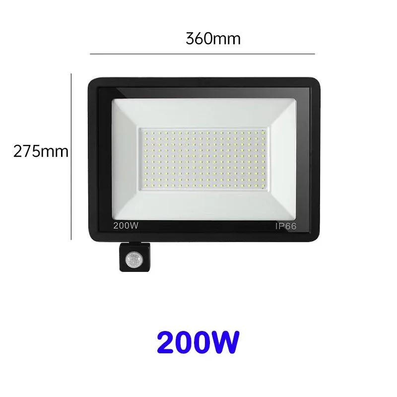 LED Floodlight 200W 150W 100W 50W 20W 10W PIR Motion Sensor IP66 Waterproof 220V Hanging Exterior Outdoor Wall Lamp Spotlights