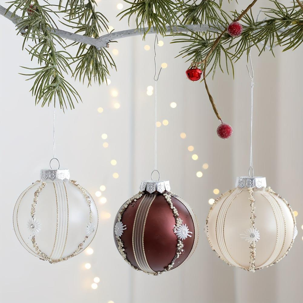 3 Pack Christmas Balls For Tree Hanging Decoration Ornaments 8cm Shatterproof Plastic Suitable For Holiday And Event Use