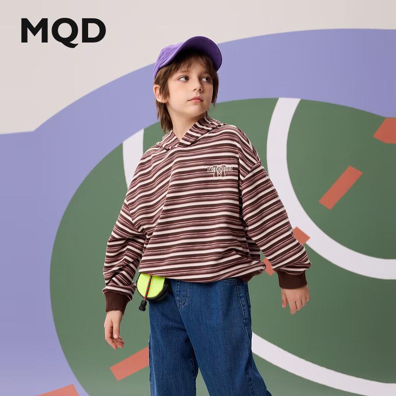 MQD Boys  Striped Hooded Sweatshirt 130cm