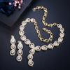 T0136 High-End Micro-Inlaid Zircon Long Earrings Necklace Two-Piece Wedding Banquet Accessories