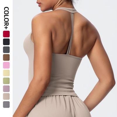 Cross-back Brushed Yoga Tank and Sports Bra for Women - Tight Fit, Stylish, Ideal for Running and Fitness