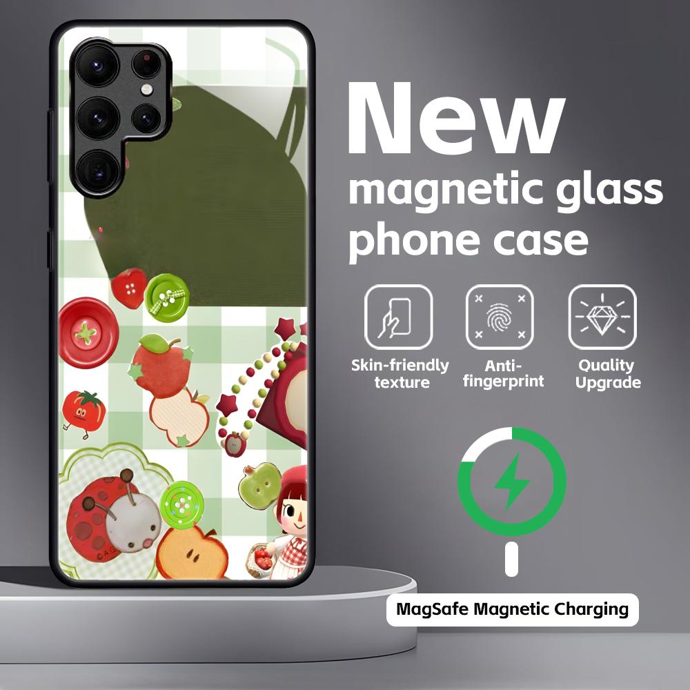 Fruit Art Images  Phone Case For Samsung S26 S25 S24 S23 S22 S21 Plus Ultra Note20 Glass Magnetic Case