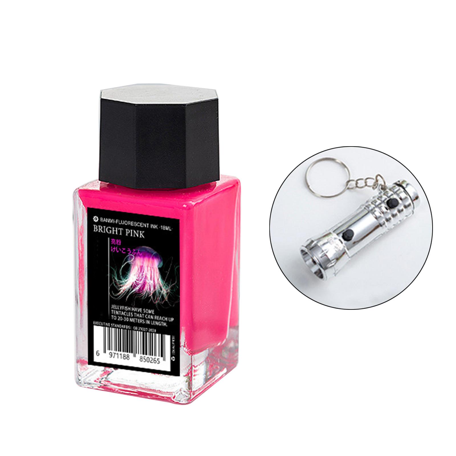 

Красочные невидимые чернила для иллюстраций, рисунков, каллиграфии, письма, 18 мл, чернила для каллиграфии с УФ-светом для окунания пера розовый