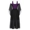 Halloween Gothic Dresses for Girls Butterfly Sleeve Lace Up Dress Cold Shoulder Flowy Medieval Cosplay Dress