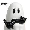 Gothic Style Home Ornament Halloween Ornament, Ghost Hugging A Black Cat Sculpture, Small Resin Collectible for Unique Figurine, Bedroom Entrance