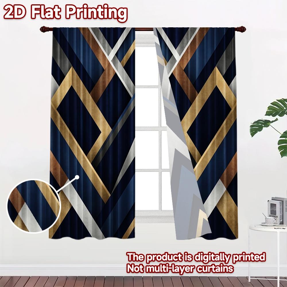2D flat Photography Backdrop Popular Background cloth Geometric Gold Blue Design 100% Polyester Birthday Party Perfect for