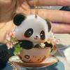 2D Acrylic Car Pendant Cute Panda Swing Auto Rearview Mirror Hanging Ornaments Cartoon Decor Auto Accessories