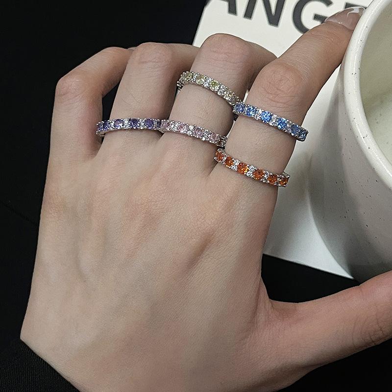 Year Old Diamond Zircon High-End Open Ring Light Luxury Niche Design Unique Index Finger Ring Women