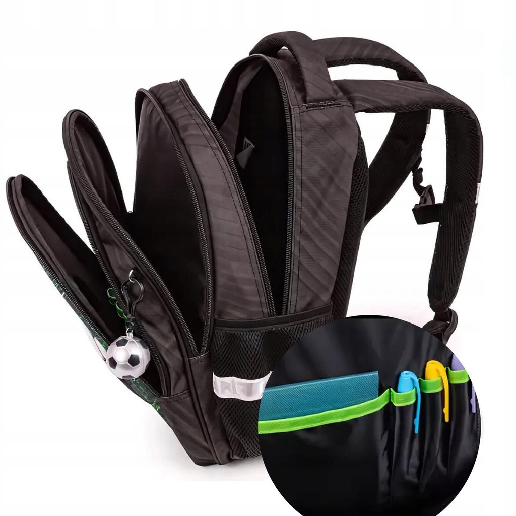 Homedesign School Backpack with Reinforced Handle, Adjustable Straps, Reflective Elements, Waterproof Material, 38x30x18 cm, Multicolor