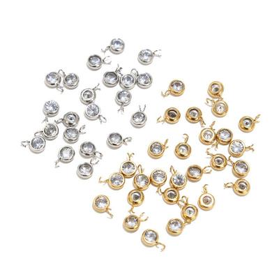 Zircon Pendant Stainless Steel Necklace Chain DIY Jewelry