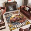 Truck Theme Crystal Velvet Rug Personalized Custom Name Text Soft Floor Mat Home Decor