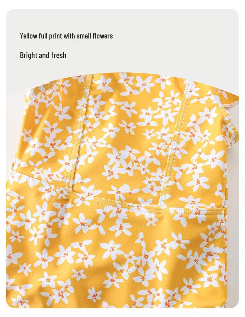 2026 Summer Lemon Floral Swimsuit for Girls and Toddlers