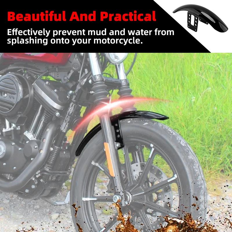 Gloss Black Motorcycle Front Fender Mudguard Splash Guard Cover ABS For Harley-Davidson Sportster XL 883 XL1200 48 72 1988-UP
