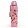 1PC Red Bird Winter Branch Print 750ml Color Plastic Sports Water Bottle Leakproof Flip Straw Lid Suitable for Sports Office Home Use