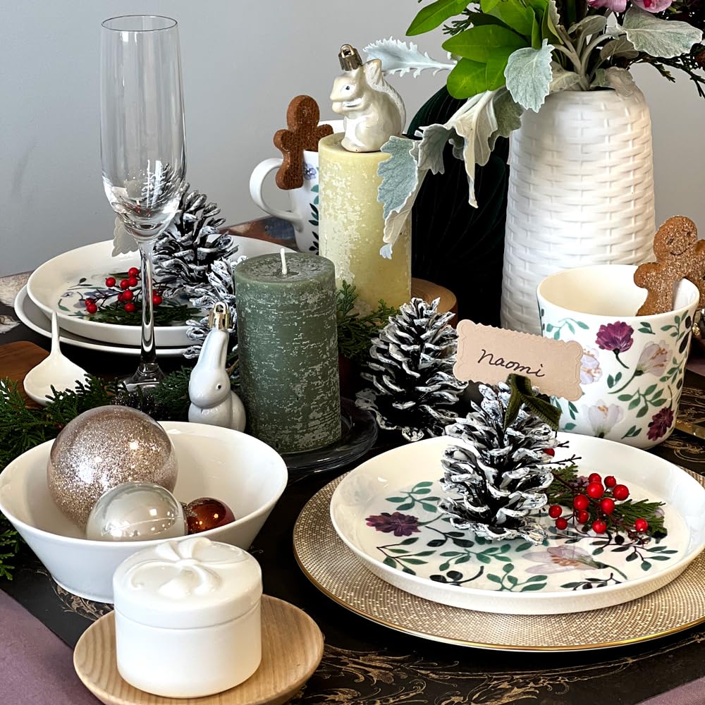 NARUMI Lucky Bag Anna Emilia Tableware Set In Green with a Floral Perfect for Cute Dinnerware and Product 2026 6-Piece Print. Two. Set.