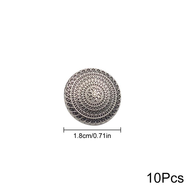 

10 шт. Металлические кнопки DIY Круглая форма Аксессуары для одежды Кнопки-стержни Пальто Пуговицы Ремесла Сплав Ремонт Швейный костюм 18mm серебряный