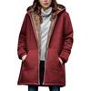 Women's Sherpa Lined Hooded Coat Casual Full Zip Up Long Coat Thicken Winter Warm Fleece Jacket with Pockets