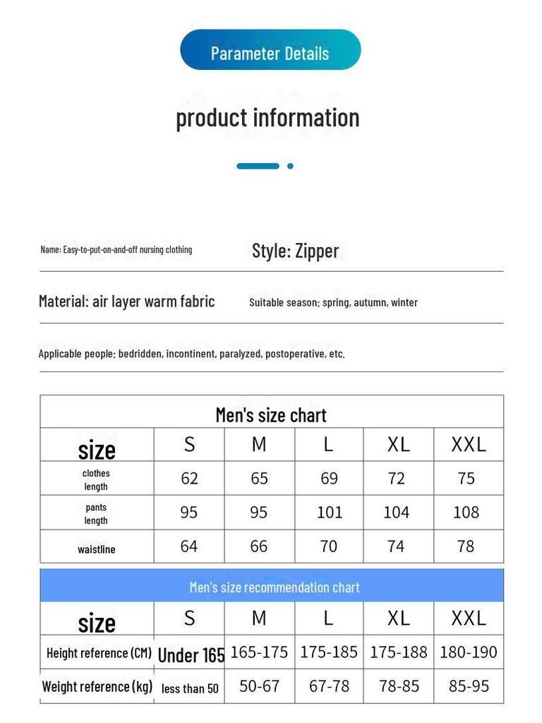 Easy On/Off Patient Gown and Rehabilitation Pants for Elderly, Arm Fracture, or Chemotherapy Patients