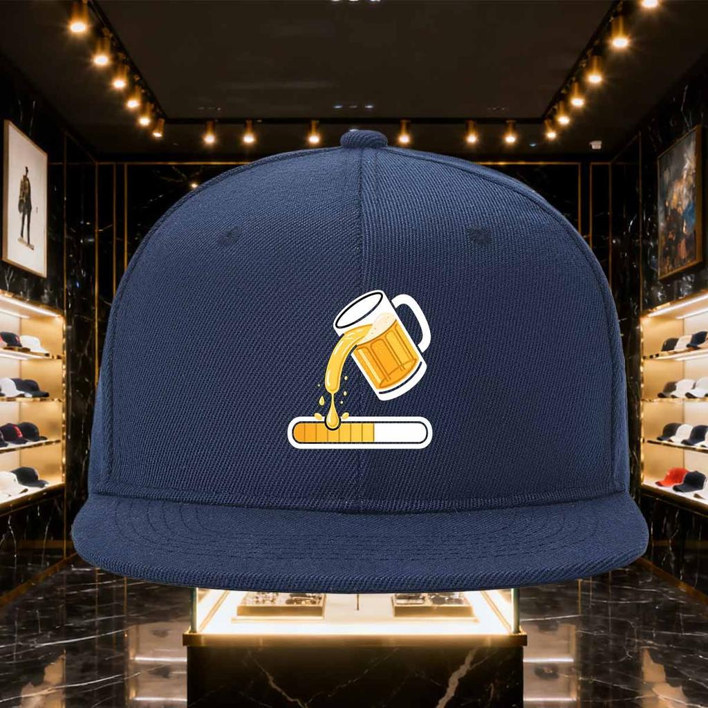 Beer Loading Bar Funny Graphic Flat Brim Baseball Cap Polyester Casual Streetwear Snapback Hat