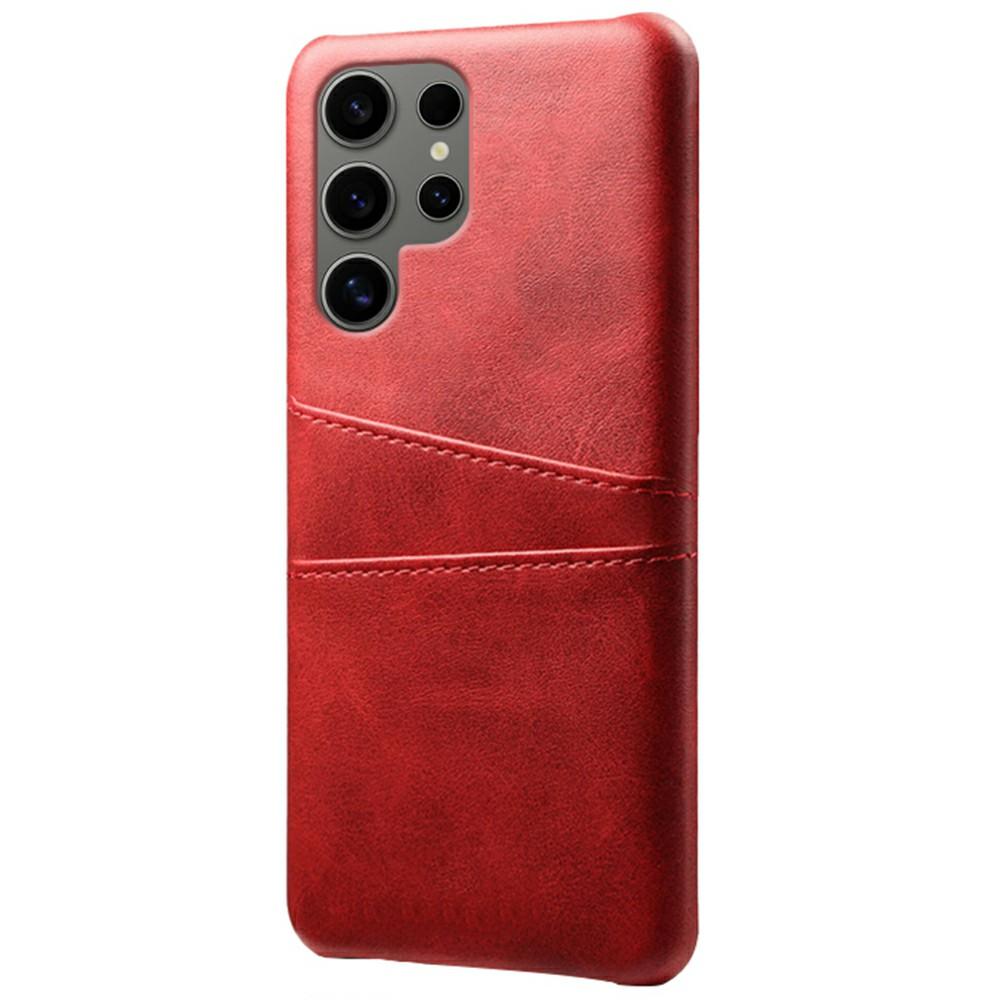 For Samsung Galaxy S25 Ultra Case Dual Card Slots PU Leather + Hard PC Phone Cover