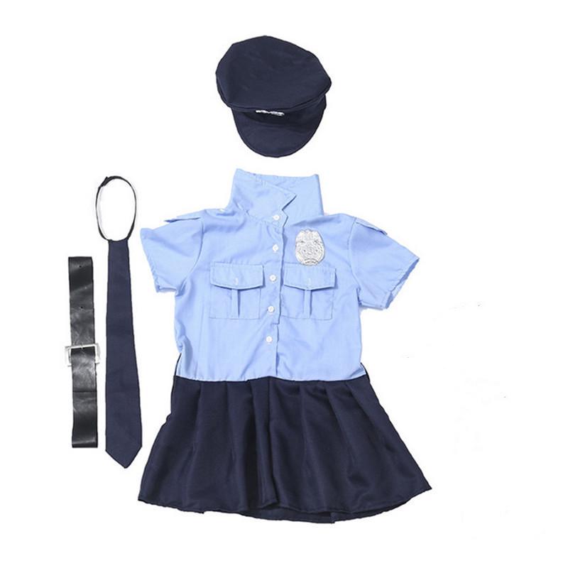 

Girls Police Role Play Costume with Hat and Belt 140 cm