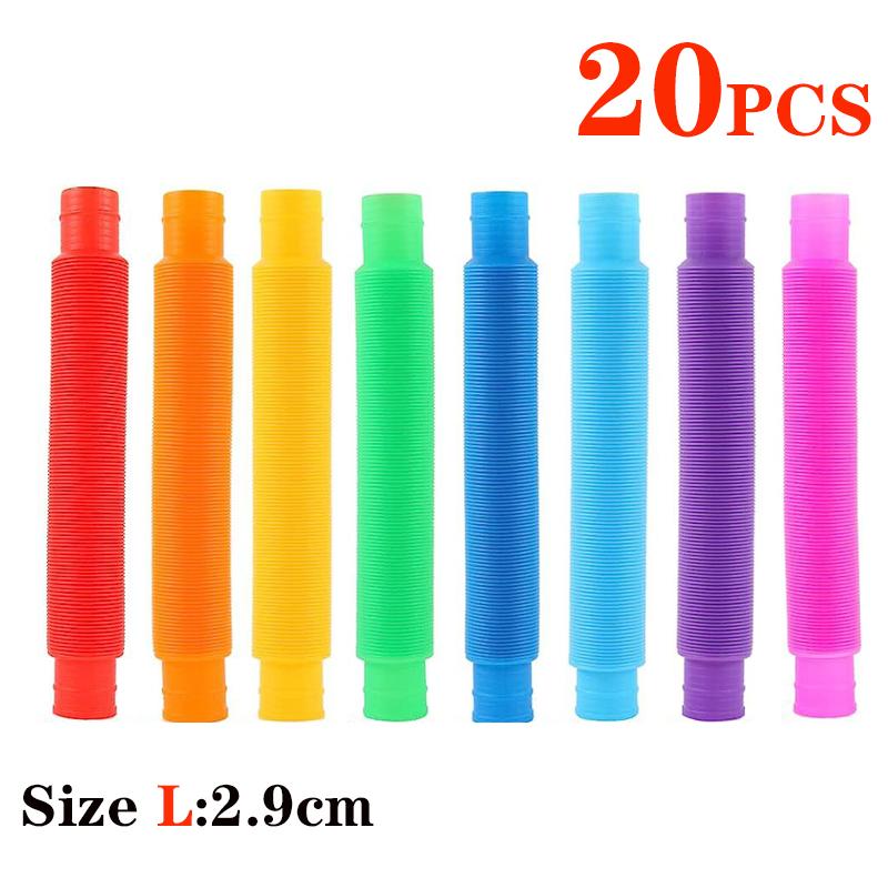 Big Size Pop Tubes Fidget Toys Connectable Extendable Colorful Telescopic Tubes Sensory Toys For Stress Relief Kids Adult Toys