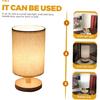 Linen Cloth Desktop Lamp Light Nightstand Lamp Bedside Night Light Tabletop Light